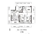 金科时代中心_2室2厅1卫 建面85平米