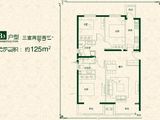 京汉君庭_3室2厅2卫 建面125平米