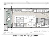 电建地产洺悦府_SOHOA1-1户型图 建面46平米