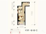 九锦1号_1室1厅1卫 建面47平米