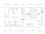 惠城嘉苑_2室2厅1卫 建面88平米
