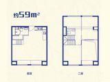 旭辉26街区_1室1厅1卫 建面59平米