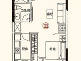 恒大中央广场_1室1厅1卫 建面55平米