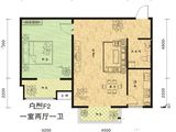 盛世家园_1室2厅1卫 建面80平米