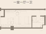 百家湖艺术公馆_1室1厅1卫 建面40平米