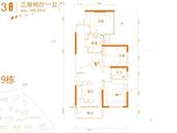 金富湘江悦城_3室2厅1卫 建面104平米