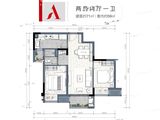 江南万科城_2室2厅1卫 建面71平米