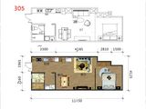 沧江之都南岸_1室3厅1卫 建面49平米